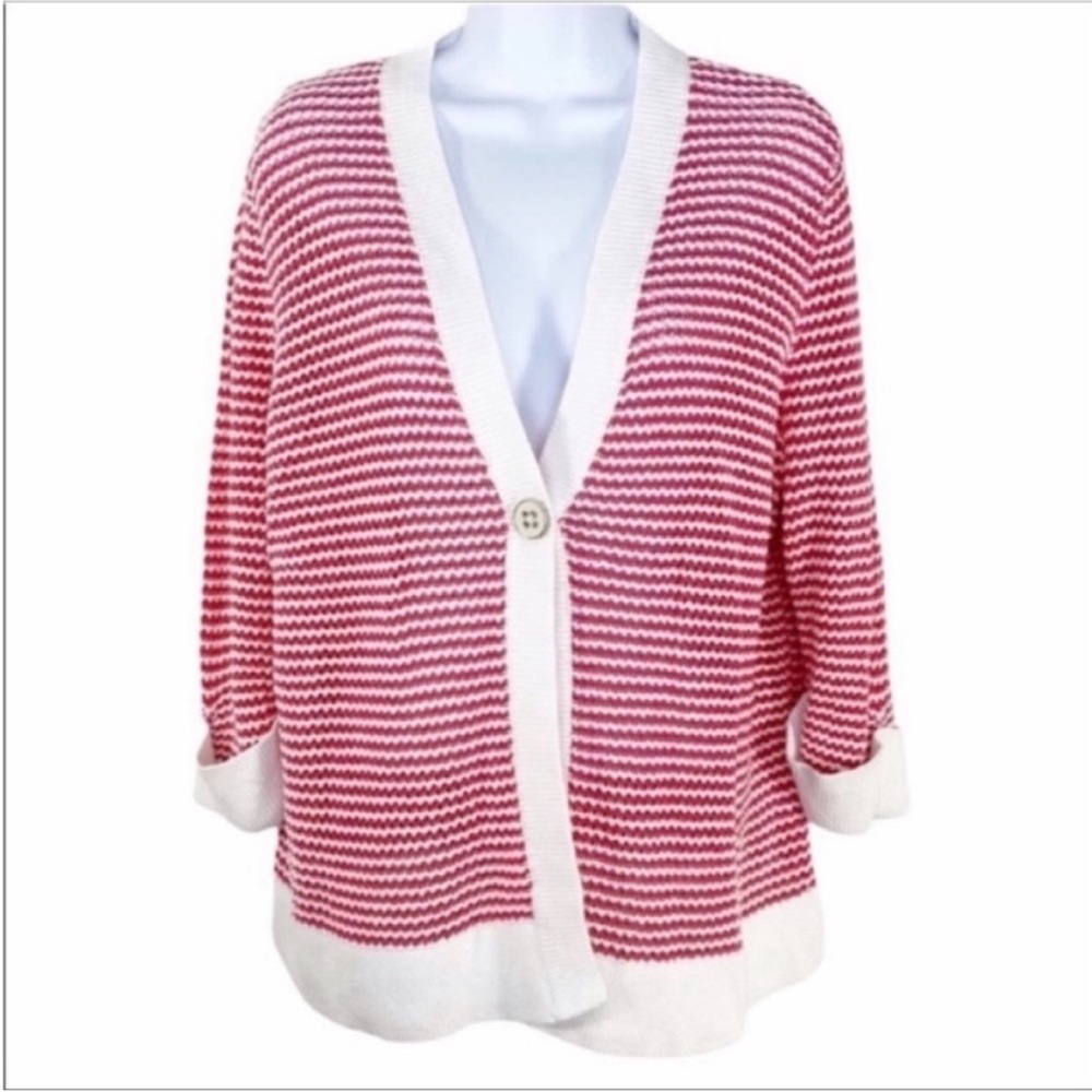 SPRING & MERCER stripes cardigan sweater XL